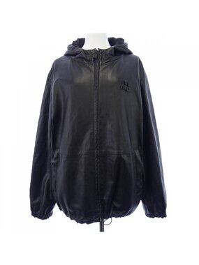 Miu Miu Logo Leather Jacket